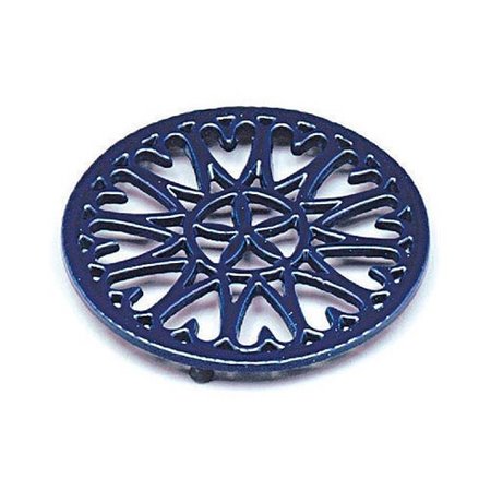 MINUTEMAN Minuteman C-33BL 7 Inch Sunburst - Cast Iron Trivet - Enamel Blue C-33BL